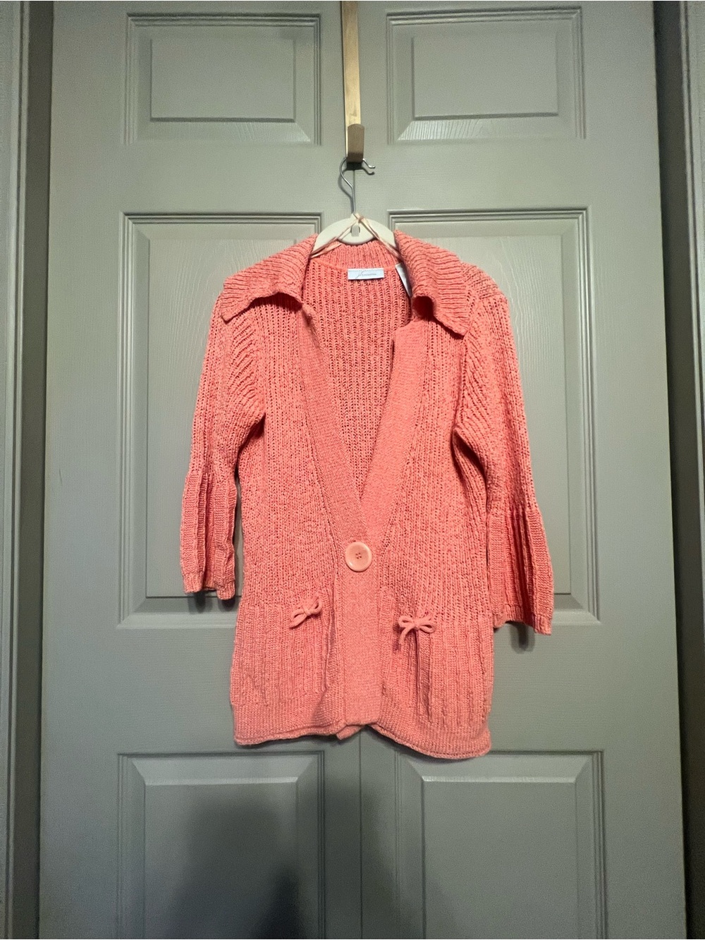 JH Collectibles Coral Knit Open-Front Cardigan with Tie Details